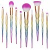 Qivange Pinceaux maquillage licorne, coloré Rainbow Foundation Eyeliner Ensemble de brosses Pinceaux de maquillage 10pcs …