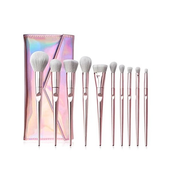 CXDTBH 10pcs Pro Maquillage Brosses Rose Set Soux Shadow Brockets avec des outils de maquillage de maquillage du visage de ca