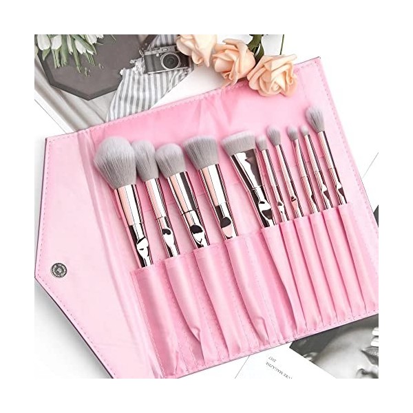 CXDTBH 10pcs Pro Maquillage Brosses Rose Set Soux Shadow Brockets avec des outils de maquillage de maquillage du visage de ca