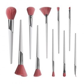 TJLSS 10pcs / Ensemble pinceaux de Maquillage Belle Poule à Poudre Blanche Sculpture de Brosse à paupières à paupières à paup