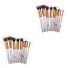 FOMIYES 10Pcs Pinceaux Cosmétiques Ensemble De Marbrure De Pinceau De Maquillage Professionnel