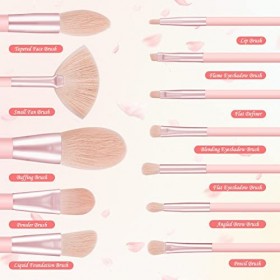 Pinceaux Maquillage Start Makers 12pcs pinceaux de maquillage roses pinceaux de maquillage synthétiques de qualité supérieure