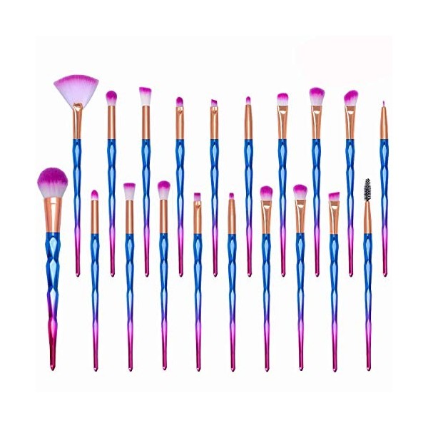 Pinceaux Maquillage pour Yeux, 13 pièces Cosmétique Pinceaux Kit pour Ombre à Paupières Eyeliner Yeux Visage Poudre Pinceaux 