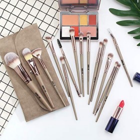 MAANGE Pinceaux Maquillages Professionnel 15 Pièces Kit de Pinceaux Maquillage Avec Trousse de Maquillage, Pinceaux de Maquil