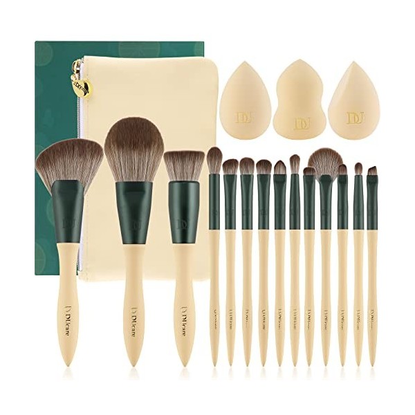 DUcare Lot de 27 pinceaux de maquillage professionnels de qualité supérieure pour fond de teint, poudre, blush, anti-cernes, 