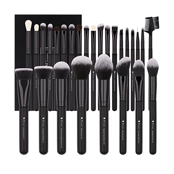 DUcare Lot de 27 pinceaux de maquillage professionnels de qualité supérieure pour fond de teint, poudre, blush, anti-cernes, 