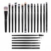 AOOWU Pinceaux Maquillages 20PCS Set Pinceaux Maquillage Noir, Ensemble pinceaux maquillage yeux pour Fond De Teint, Blush, f