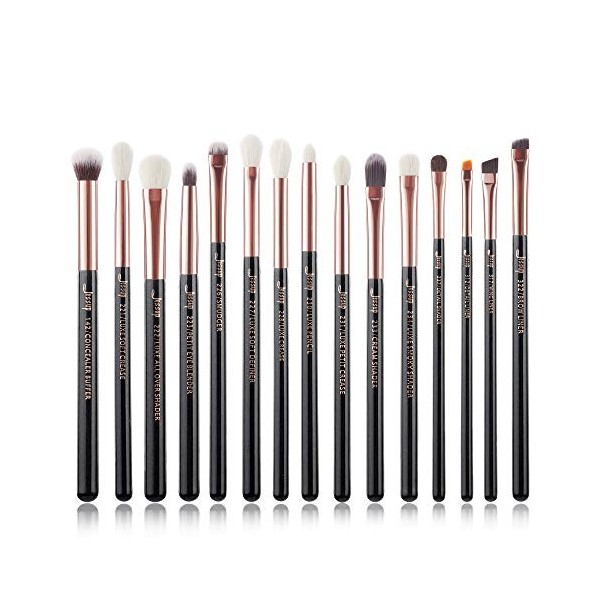 Set pinceaux maquillage yeux Jessup 15 pièces pinceau fard à paupières Mélange Eyeliner Sourcils Cheveux synthétiques naturel