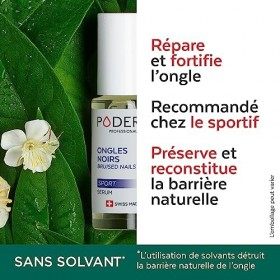 PODERM - ONGLES NOIRS ET TRAUMATISÉS SOIN 2en1 | Aux plantes BIO puissantes réparatrices et fortifiantes | Adapté aux sportif