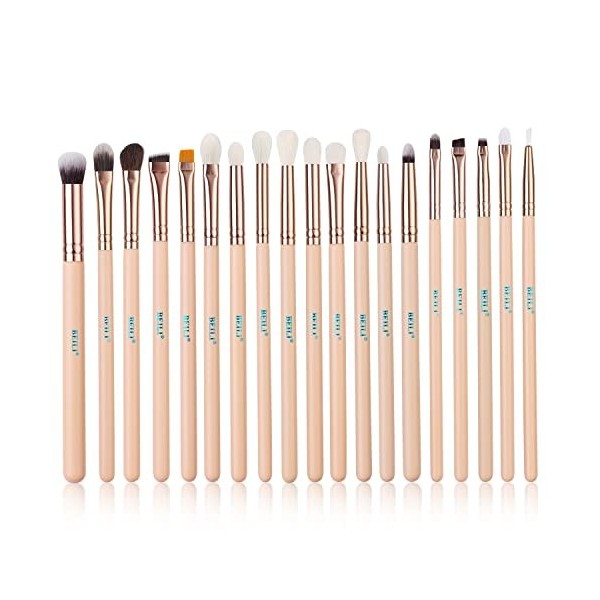 BEILI Pinceaux Maquillages Yeux Professionnel,18 PCS Végétalienne Pinceaux de Maquillage Ombre à Paupières Yeux Anti Cerne So