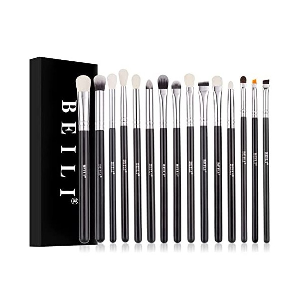 BEILI Pinceaux Maquillages Yeux Professionnel,18 PCS Végétalienne Pinceaux de Maquillage Ombre à Paupières Yeux Anti Cerne So