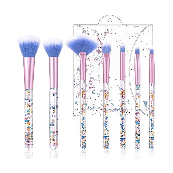 WLLHYF 7PCS Pinceaux maquillages teint synthétique fond de teint maquillage pour les yeux pour Fondations Ombre à paupières F