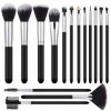 Pinceaux Maquillages, 15 Pièces Professionnel Set de Pinceaux Maquillage Synthétique Premium Cosmétique Pinceaux Kit pour Fon