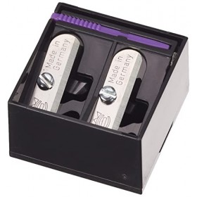 benecos - Taille-Crayon Double pour Crayons Cosmétiques - avec Spatule de Nettoyage Intégrée 1 Unité Lot de 1 Noir