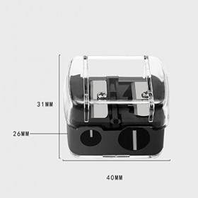 2 Pièces Taille-crayon à Double Trou, Double Trou Taille-Crayon Cosmétique, Pour Crayon à Sourcils, Crayon Pour Les Yeux, Eye