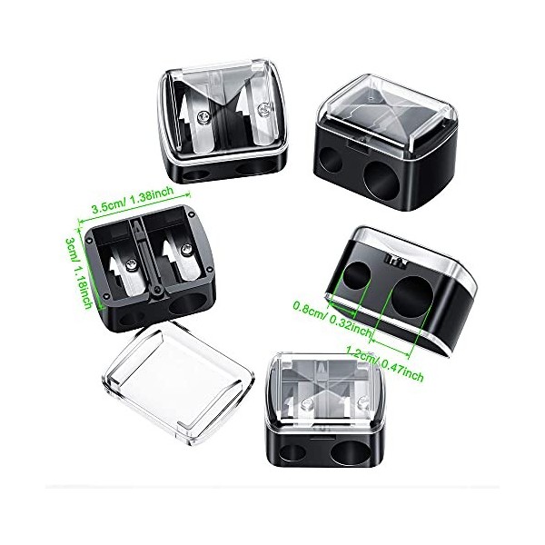 Make up Sharpeners Lot de 5, 2 Trous Maquillage Double Crayon Sharpeners Multipack, Taille-crayon Cosmétique Pour Crayon à So