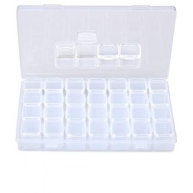 Siming Boîte de Rangement Bijoux Compartiments, Boîtes De Rangement en Plastique Transparent avec 28 Petites Grilles - Organi