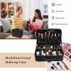 Malette Maquillage Trousse Makeup Sac Cosmetique Professionnel Valise Rangement Femme Vanity Beauty Case Valisette Compartime