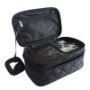 Trousse Maquillage, ONEGenug Sac Cosmétique 20 * 12 * 8 cm Double Couche avec Miroir pour Femme Noir