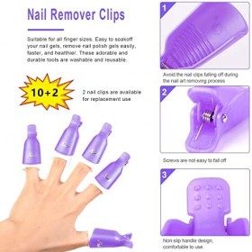 Capuchon ongle 12 pour doigts, Kit dissolvant pour vernis à ongles en gel avec 400 tampons en coton, brosse à ongles, lime à 