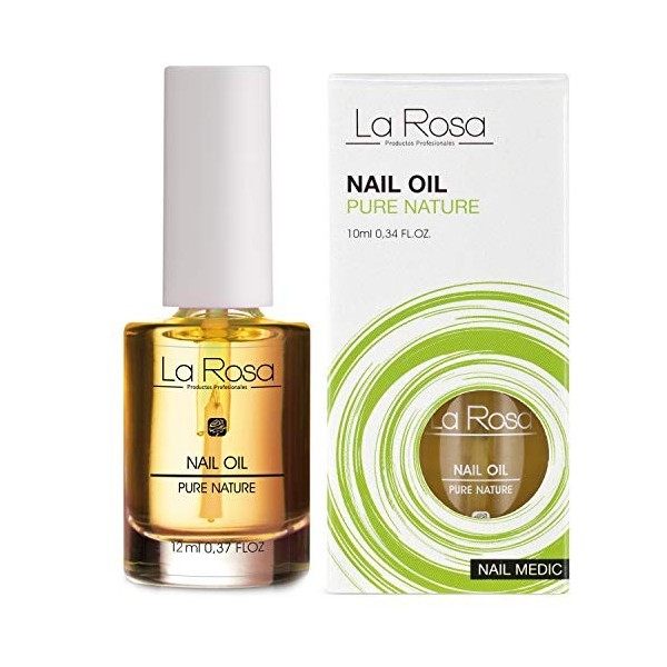 La Rosa Productos Profesionales Pure Nature Huile pour Ongles Conditionneur Régénérant avec Vitamine E et Huile dAmande Douc