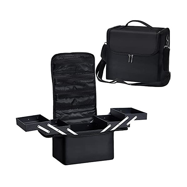 Malette Maquillage Trousse Maquillage Professionnel Beauty Case de Voyage Organiseur de Maquillage Femme Makeup Case avec ban