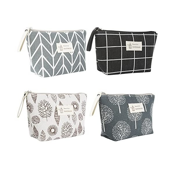 Trousse à Maquillage Femme, Weinsamkeit 4 PCS Pochette Maquillage de Voyage Portable Polyvalente, Petite Trousse à Cosmétique