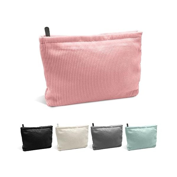 YEJAHY Petite Trousse de Maquillage, Trousse à Maquillage en Velours côtelé, Sac de Rangement pour Organisateur de Pochette d