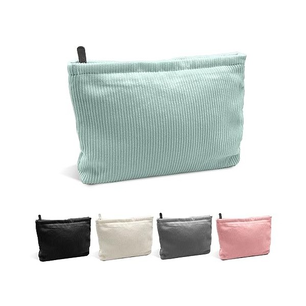 YEJAHY Petite Trousse de Maquillage, Trousse à Maquillage en Velours côtelé, Sac de Rangement pour Organisateur de Pochette d