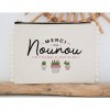 Manahia Pochette Pompon Nounou - Merci ma Nounou de toccuper si Bien de Moi - Cadeau Nounou | Trousse Nounou en Coton | Cade