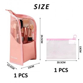 Trousse de rangement étanche pour pinceaux de maquillage - Avec fermeture éclair verticale - Portable - Multifonction - Avec 