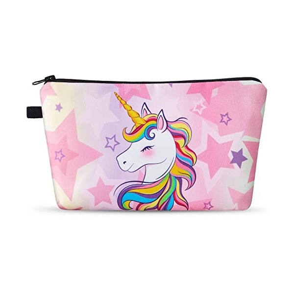 Trousse Maquillage pour Filles - Pochette Maquillage Licorne pour Femmes Cadeaux Trousse de Toilette Femme Rangement Maquilla