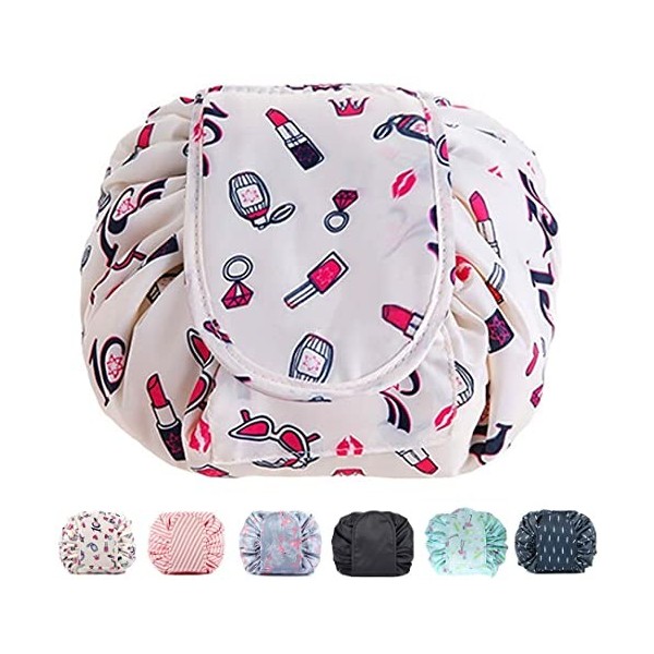 Trousse de Toilette Fille Sac Cosmétique de Stockage Paresseux Trousse de Maquillage Cosmétique Grande Taille Portable Concep