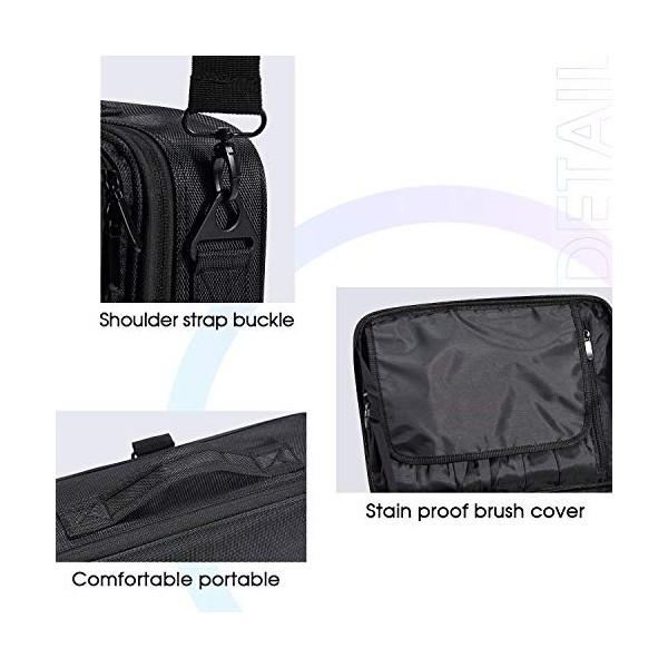 Trousse Maquillage Oxford Tissu Makeup Bag Sac Maquillage Femme Mallette à Ongles Rangement Organiseur Coiffure à Manucure Be