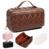 Yokilly Trousse de Toilette Femme,PU Trousse Maquillage,Grande Capacité Trousse de Toilette Voyage,Portable Étanches Trousse 