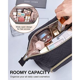 BAGSMART Trousse de maquillage de voyage, trousse de maquillage, grande poche à large ouverture pour femme, sac à main pour a