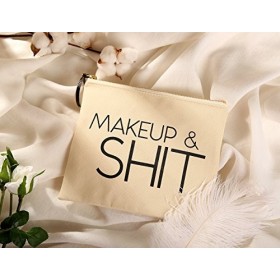 Trousse de maquillage humoristique avec citation à fermeture éclair - Cadeau de Noël mignon danniversaire pour filles, femme