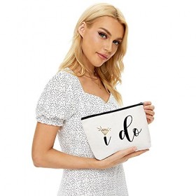 Blue Leaves Cadeaux de fiançailles pour elle, cadeaux de fête prénuptiale, cadeaux de mariée, trousse de maquillage, pochette