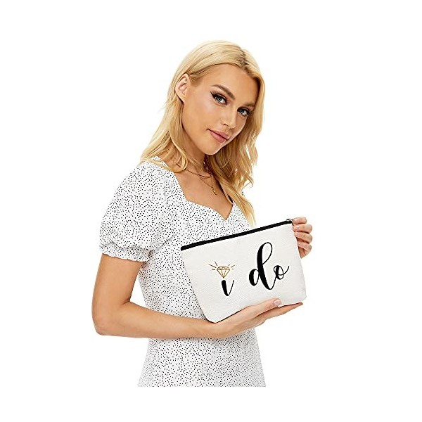 Blue Leaves Cadeaux de fiançailles pour elle, cadeaux de fête prénuptiale, cadeaux de mariée, trousse de maquillage, pochette