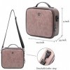 LACATTURA Trousse de maquillage de voyage en cuir pour pinceaux de maquillage, bijoux, accessoires numériques, sac de rangeme