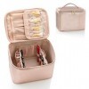 OCHEAL Grande trousse de maquillage de voyage pour femme - Lavable - Or rose