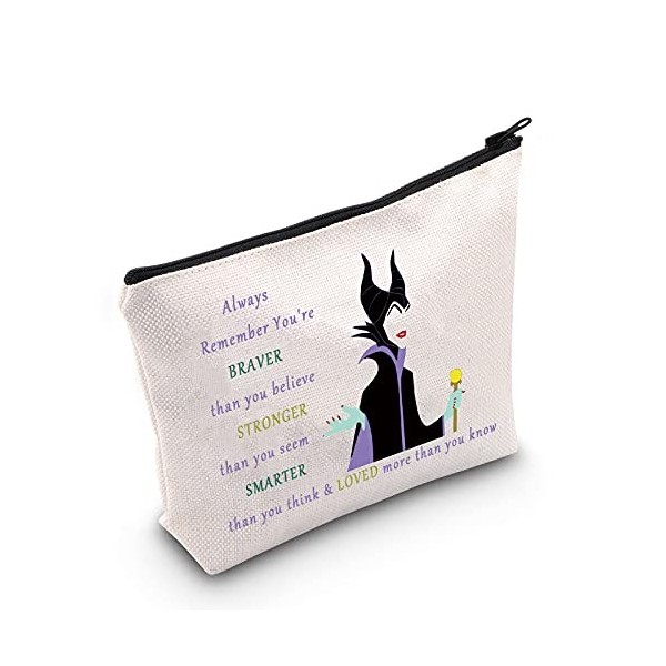 LEVLO Trousse de Maquillage méchants pour Homme - Cadeau pour Les Fans de ficent, « You are Braver Stronger Smarter Than You 