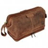 Rustic Town Trousse de Maquillage - Trousse de Toilette en Cuir pour Femmes, Sac Cosmétique de Voyage, Portable Pochette de M