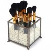 Support PuTwo pour pinceaux de maquillage - Design vintage - 4 cases - Perles blanches incluses