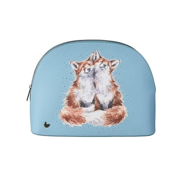 Wrendale Designs – Grande trousse à maquillage « Contental », bleu, Large Fox Cosmetic Bag - Contentment