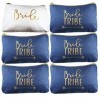 Lot de 6 trousses de maquillage en toile bleu marine Bride Tribe pour demoiselle dhonneur et demoiselles dhonneur
