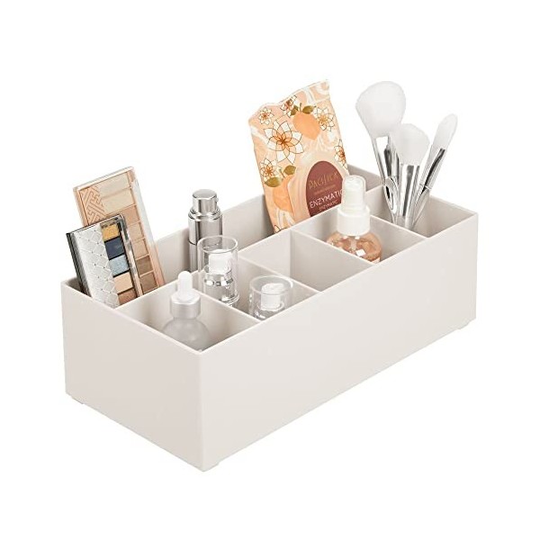 mDesign rangement cosmétiques pour lavabos ou table de maquillage – panier de salle de bain en plastique sans BPA pour maquil