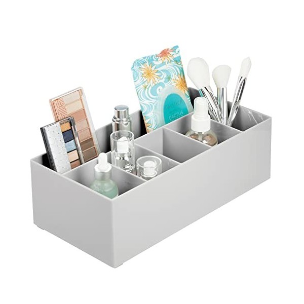 mDesign rangement cosmétiques pour lavabos ou table de maquillage – panier de salle de bain en plastique sans BPA pour maquil