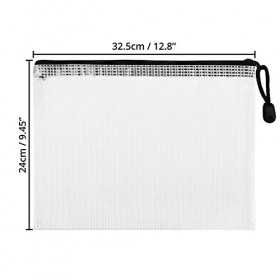 Belle Vous Pochette Plastique Zip Transparentes Lot de 15 - Pochette Zip A4 - Pochette Plastique Étanche Multi-Usages pour 