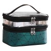 Discoball Trousse de Maquillage Double Couche Trousse de Toilette Imperméable Pochette Sac Portable Cosmétique de Voyage Vani